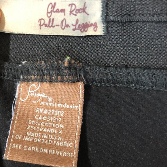 PAIGE Black Glam Rock Pull-On Leggings M - Picture 14 of 15